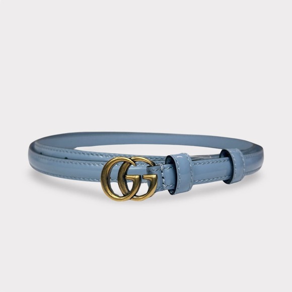 Gucci Accessories - Gucci Thin Patent GG Marmont Belt